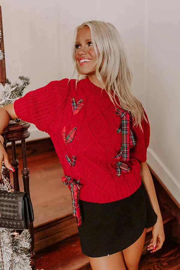 Cranberry Cheer Cable Knit Top sold by Impressions product image thumbnail 5