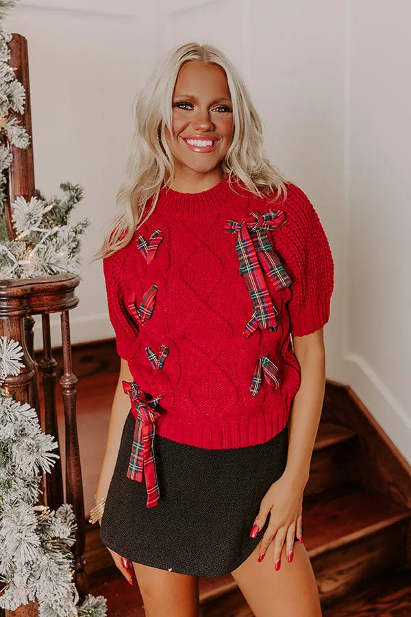 Cranberry Cheer Cable Knit Top sold by Impressions product image thumbnail 3
