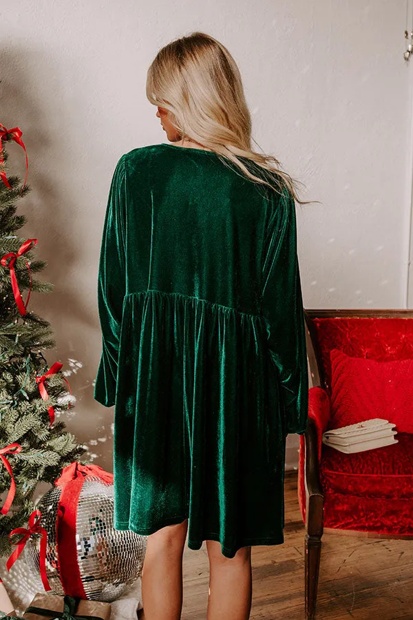 Chic Lifestyle Front Tie Velvet Mini Dress in Hunter Green sold by Impressions product image thumbnail 5