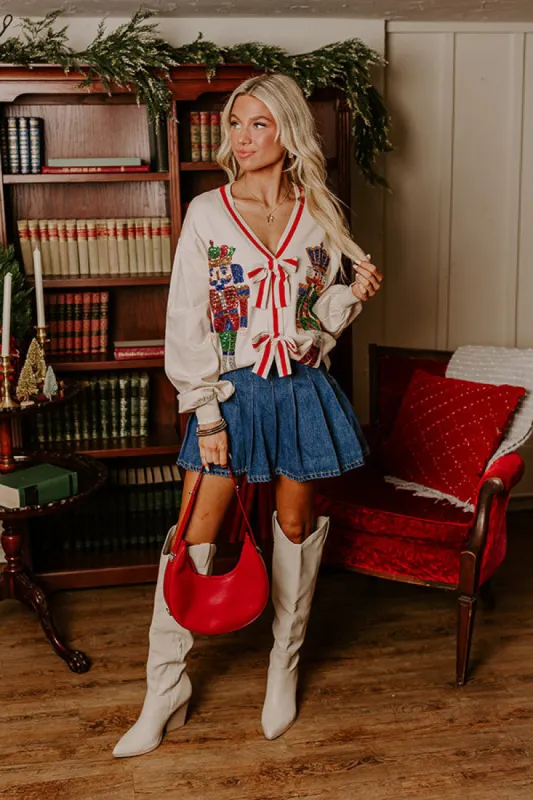 Holiday Parade Sequin Sweater in French Vanilla sold by Impressions