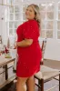 Cranberry Sangria Sippin' Rhinestone Embellished Mini Dress Curves sold by Impressions
