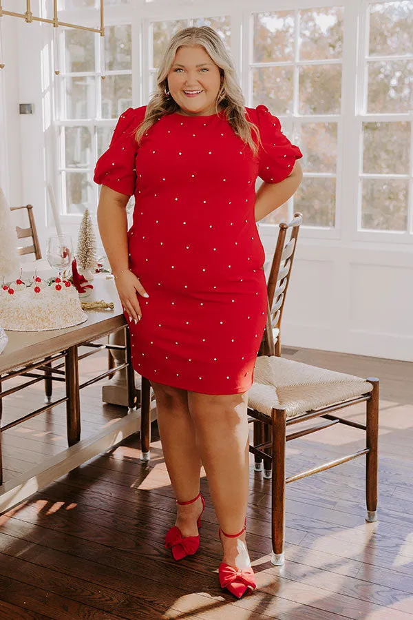 Cranberry Sangria Sippin' Rhinestone Embellished Mini Dress Curves sold by Impressions