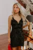 Chic Charm Jacquard Mini Dress in Black sold by Impressions