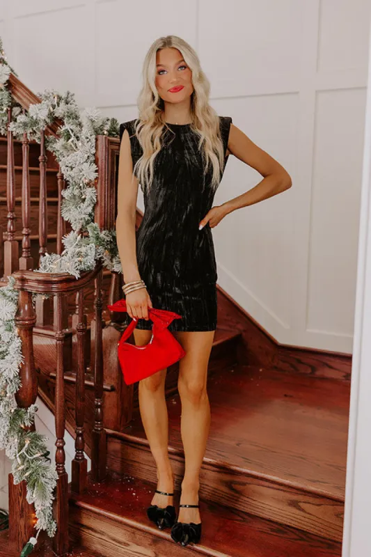 Twilight Dreams Velvet Mini Dress in Black sold by Impressions