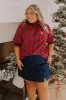 Holiday Harmony Smocked Plaid Top Curves sold by Impressions