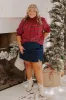 Holiday Harmony Smocked Plaid Top Curves sold by Impressions