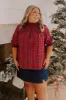 Holiday Harmony Smocked Plaid Top Curves sold by Impressions