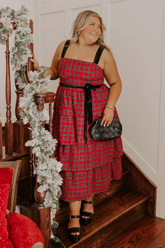 Holiday Harmony Plaid Tiered Midi Curves sold by Impressions