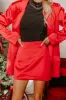 Holiday Cheer High Waist Satin Mini Skirt sold by Impressions
