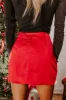 Holiday Cheer High Waist Satin Mini Skirt sold by Impressions