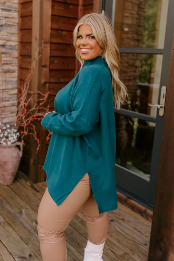 True Warmth Shift Sweater In Hunter Green Curves sold by Impressions product image thumbnail 3