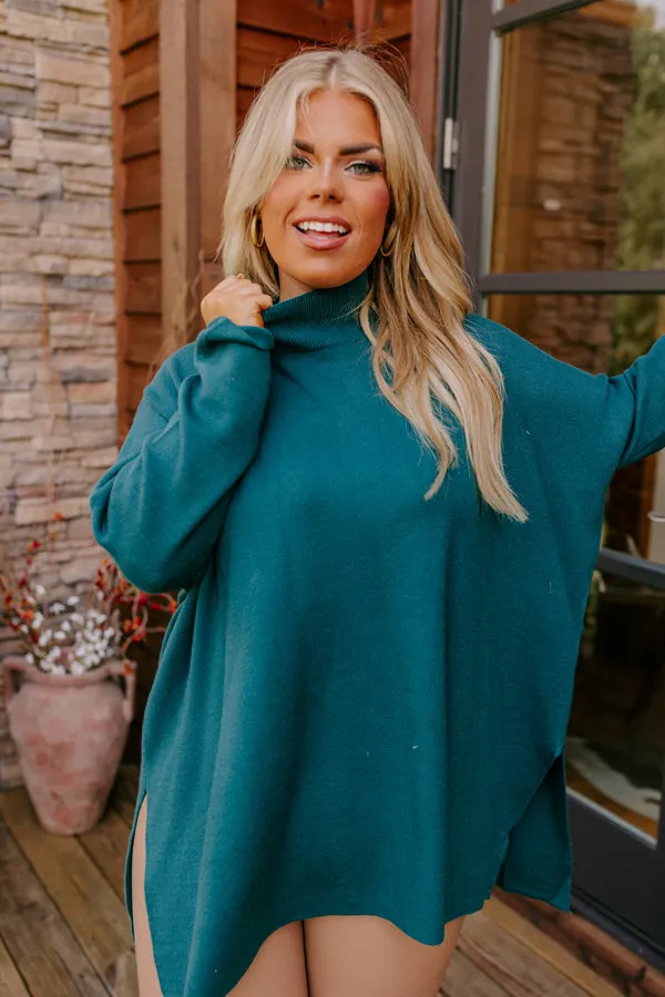 True Warmth Shift Sweater In Hunter Green Curves sold by Impressions product image thumbnail 4