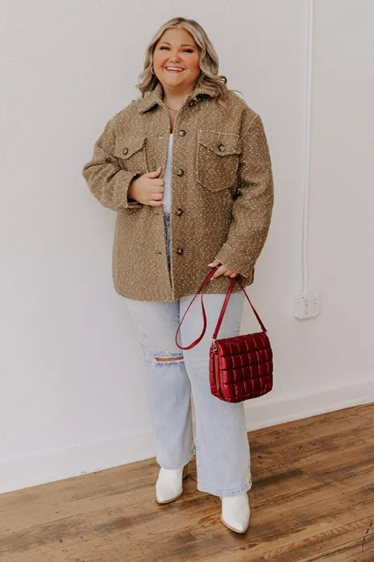 Cappuccino Cozy Wool-Blend Jacket Curves sold by Impressions