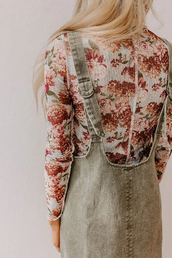 Composed Charm Denim Mini Dress in Olive sold by Impressions product image thumbnail 5