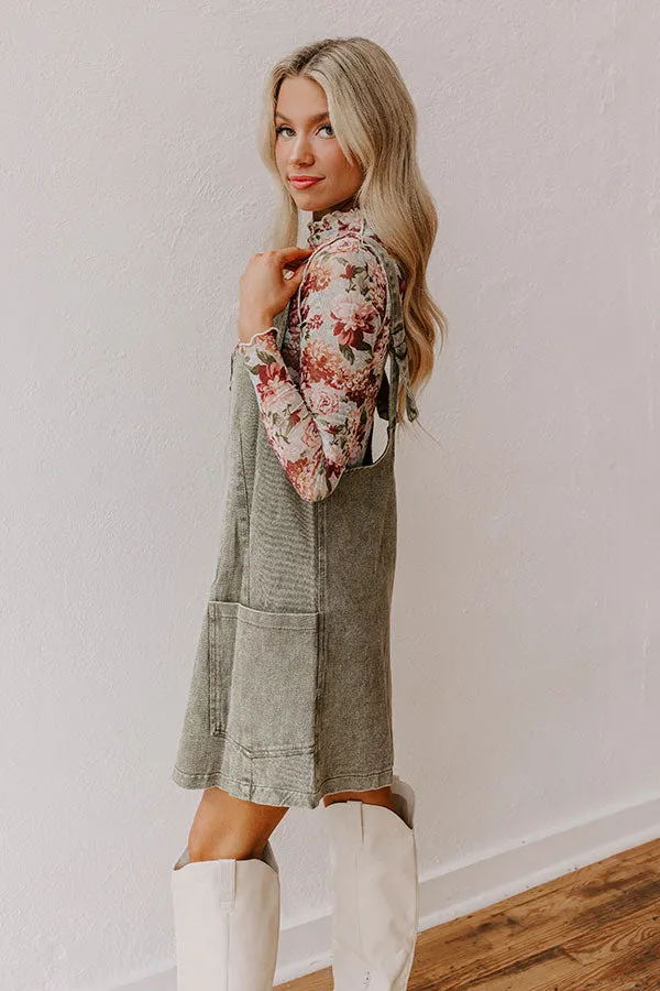 Composed Charm Denim Mini Dress in Olive sold by Impressions product image thumbnail 3