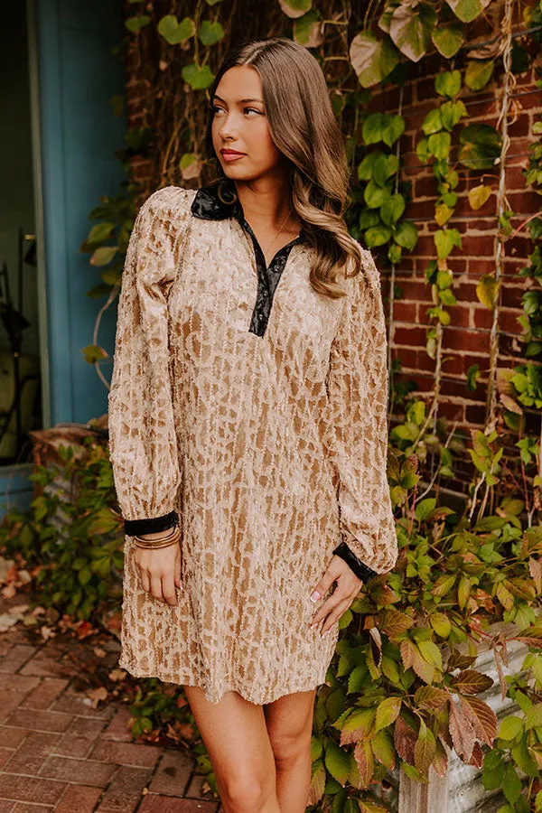 Chardonnay And Candlelight Velvet Mini Dress in Iced Latte sold by Impressions product image thumbnail 2