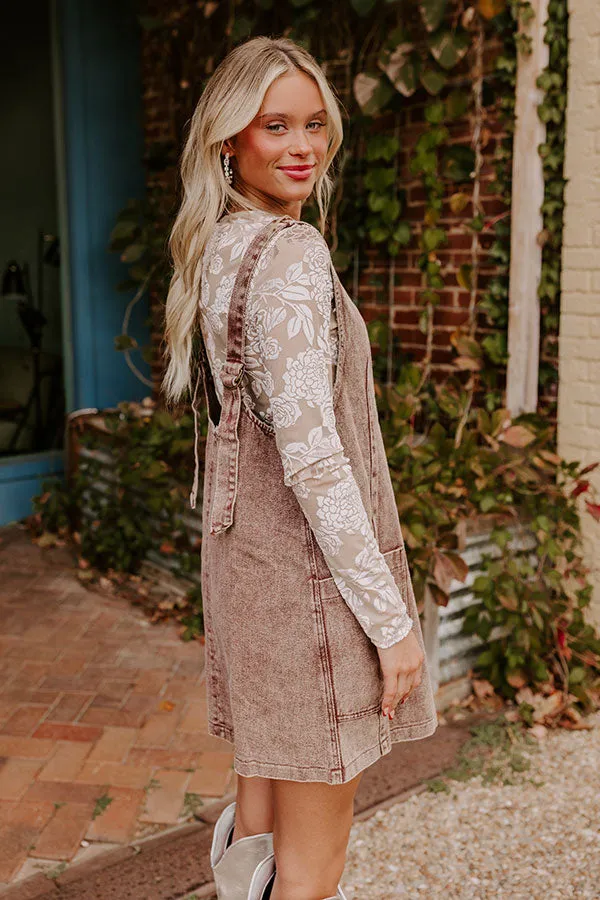 Composed Charm Denim Mini Dress in Brown sold by Impressions product image thumbnail 3