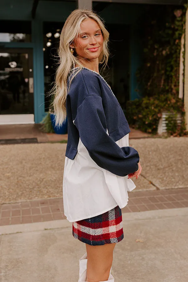 Sweet Whispers Shift Top in Navy sold by Impressions product image thumbnail 4