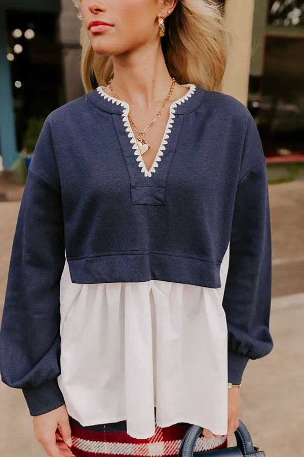 Sweet Whispers Shift Top in Navy sold by Impressions product image thumbnail 3