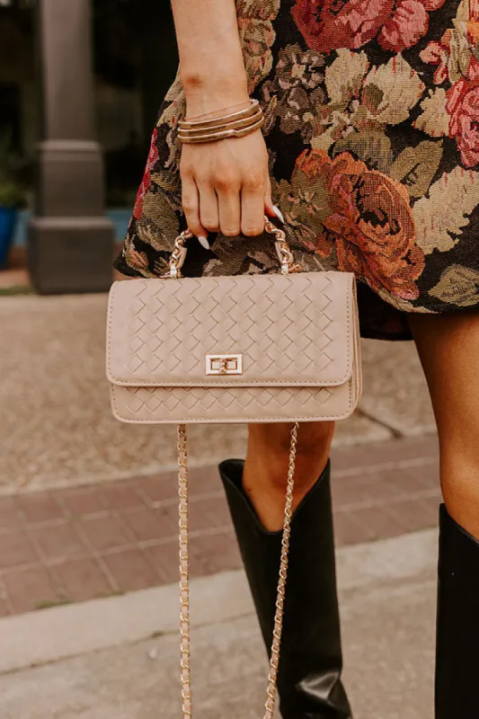 Remarkable Style Faux Leather Woven Purse in Iced Latte sold by Impressions