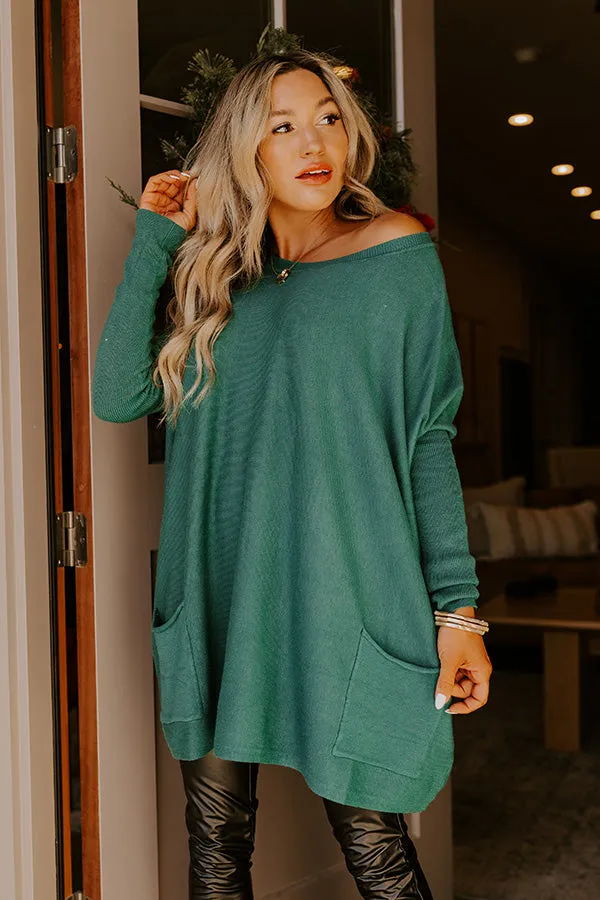 Always Cozy Sweater Top in Hunter Green sold by Impressions product image thumbnail 5