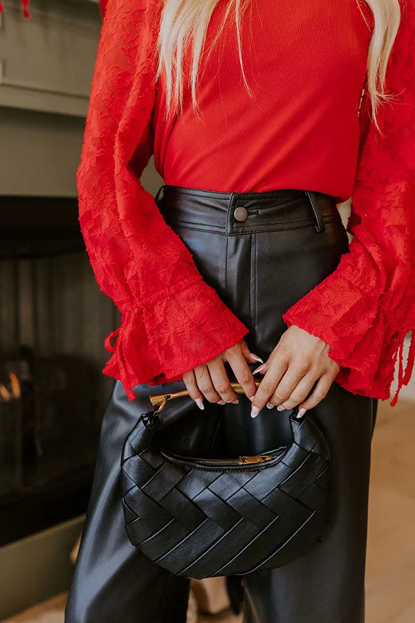 Blissful Smile Jacquard Top in Red sold by Impressions product image thumbnail 3