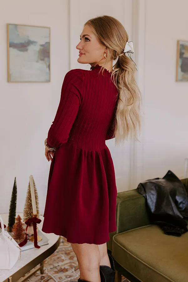 Vineyard Dreaming Knit Mini Dress in Wine sold by Impressions product image thumbnail 3