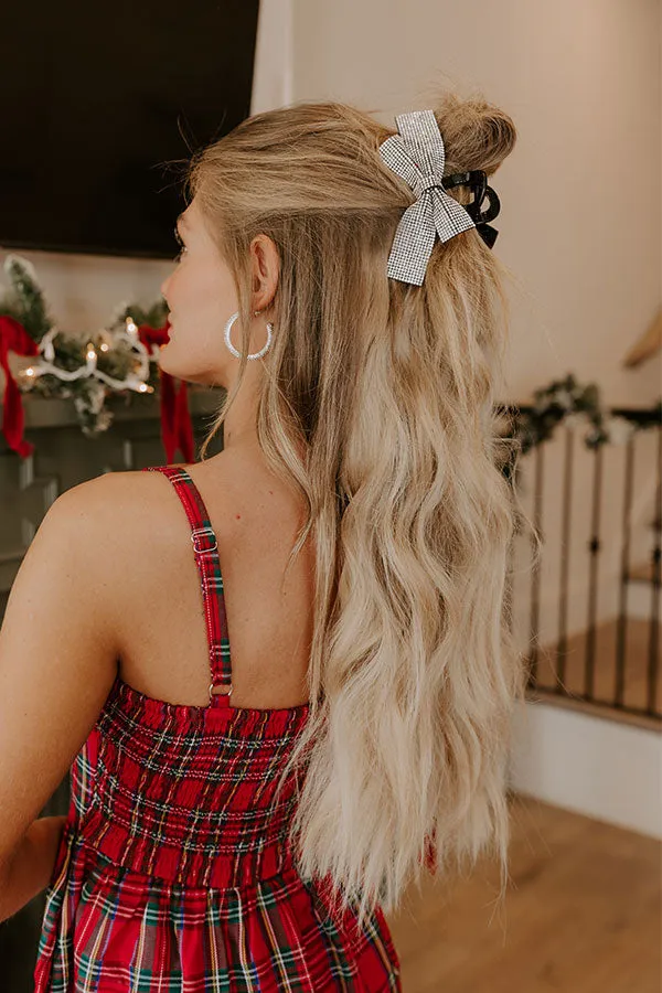 All The Sparkle Bow Hair Claw Clip in Black sold by Impressions