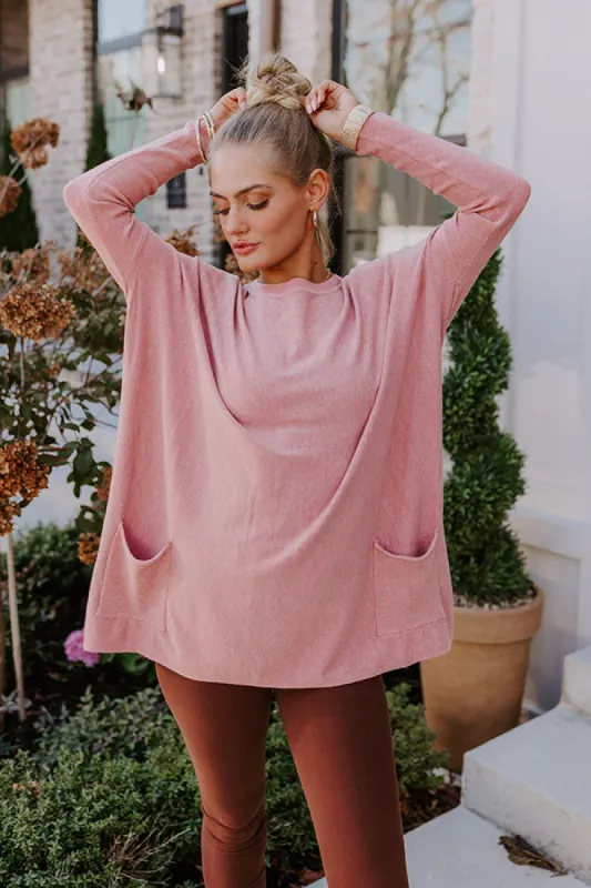 Always Cozy Sweater Top in Pink sold by Impressions