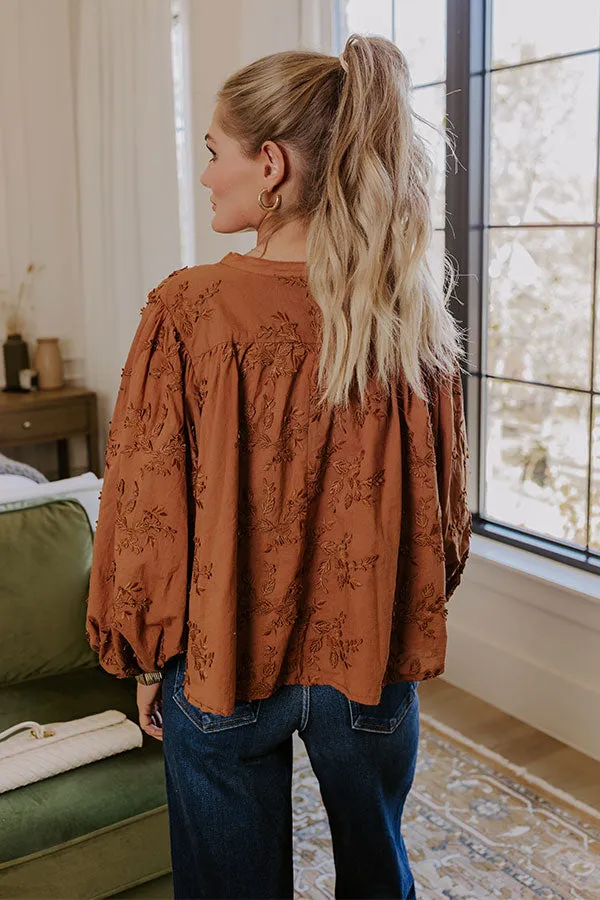 Lost In Love Embroidered Button Up in Brown sold by Impressions product image thumbnail 5