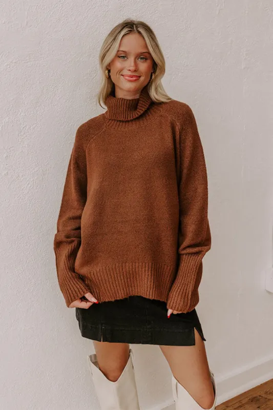 Fireside Cozy Knit Sweater in Chocolate sold by Impressions