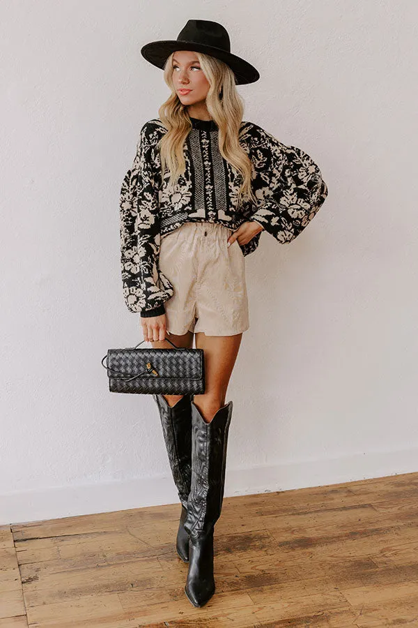 Chic Statement Floral Knit Sweater in Black sold by Impressions product image thumbnail 5