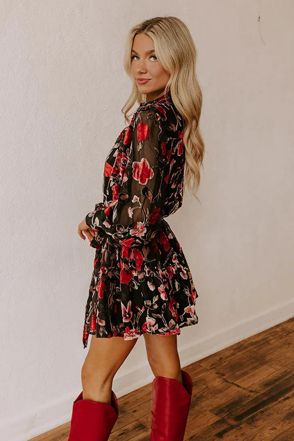 Moonlit Garden Velvet Burnout Mini Dress sold by Impressions product image thumbnail 3