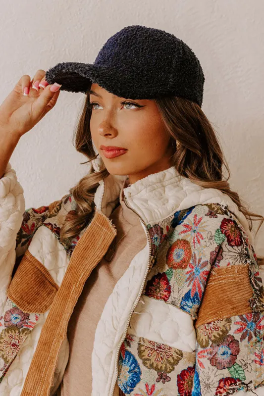 Easy To Style Sherpa Baseball Cap in Navy sold by Impressions