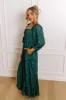 Sweetest Secret Jacquard Maxi Dress in Hunter Green sold by Impressions