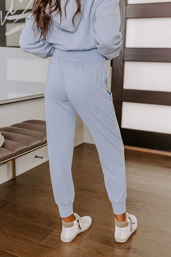 Coffee Run Cutie High Waist Butter Soft Joggers in Sky Blue sold by Impressions product image thumbnail 5