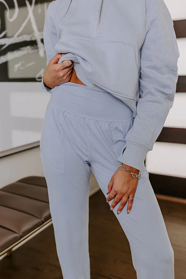 Coffee Run Cutie High Waist Butter Soft Joggers in Sky Blue sold by Impressions product image thumbnail 3