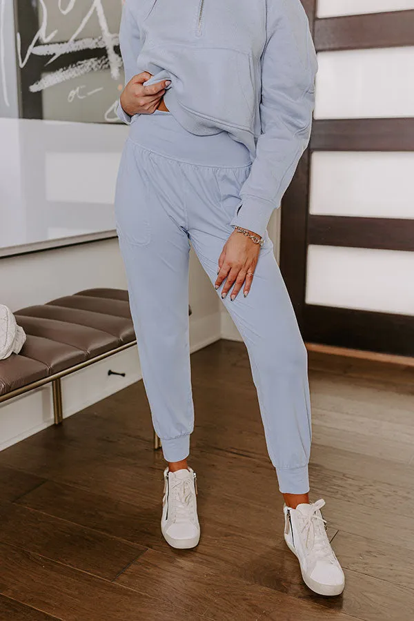 Coffee Run Cutie High Waist Butter Soft Joggers in Sky Blue sold by Impressions product image thumbnail 2