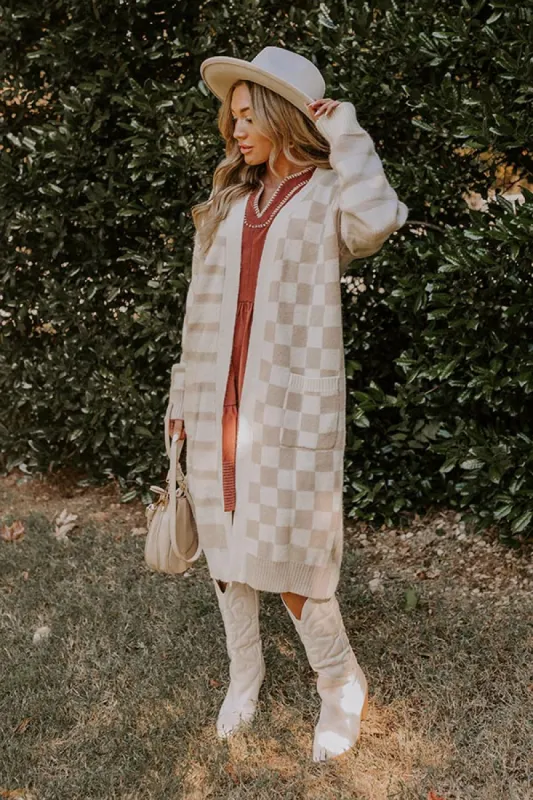 Fit Check Knit Cardigan in Iced Latte sold by Impressions