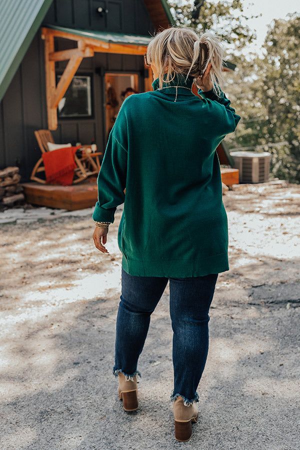 Lodge Getaway Tunic Sweater In Hunter Green Curves sold by Impressions product image thumbnail 4