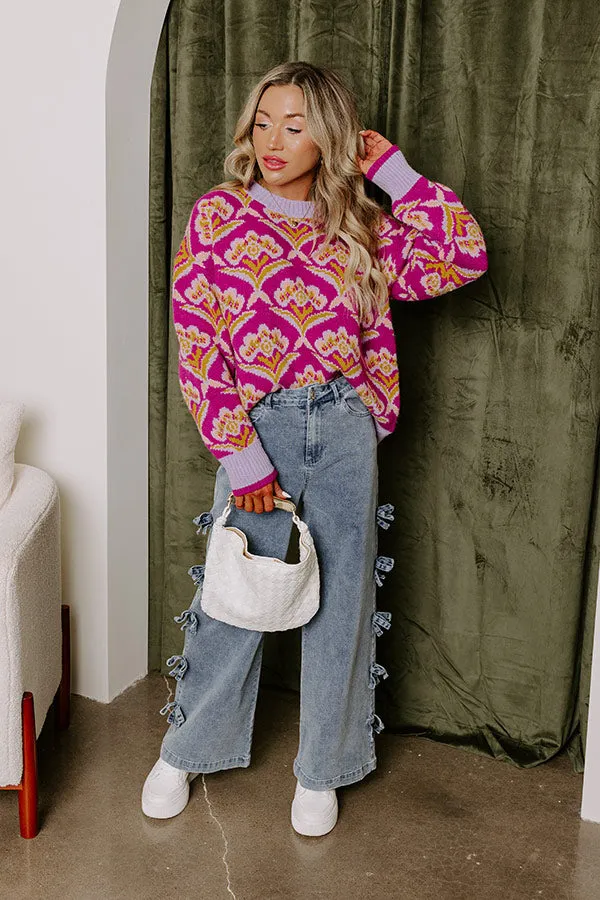 Happy Energy Knit Sweater in Purple sold by Impressions