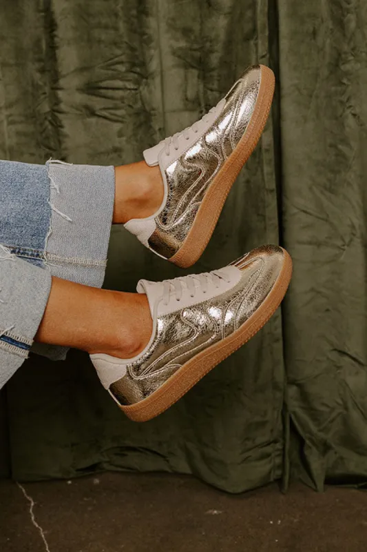 The Miley Metallic Sneaker in Gold sold by Impressions