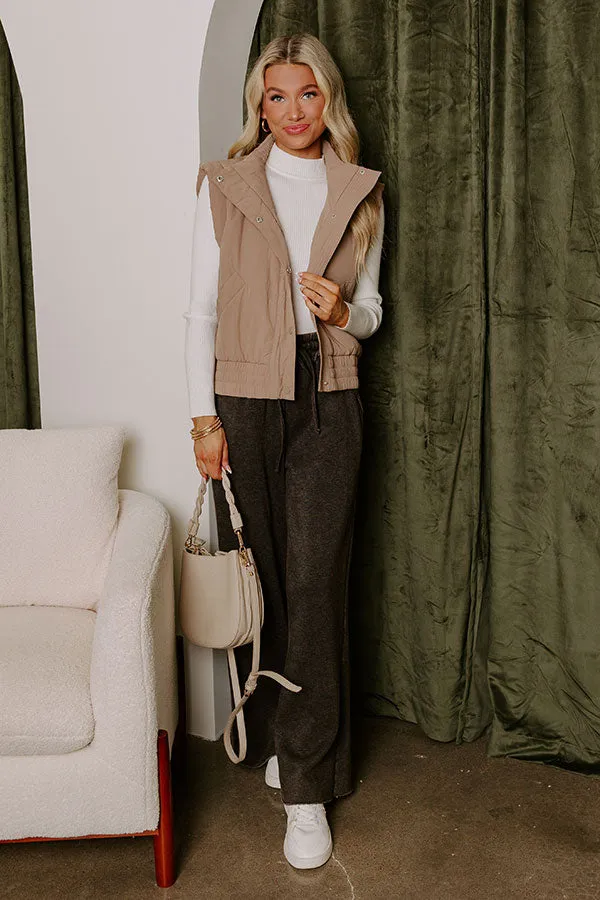 Mountain Breeze Puffer Vest in Taupe sold by Impressions product image thumbnail 2