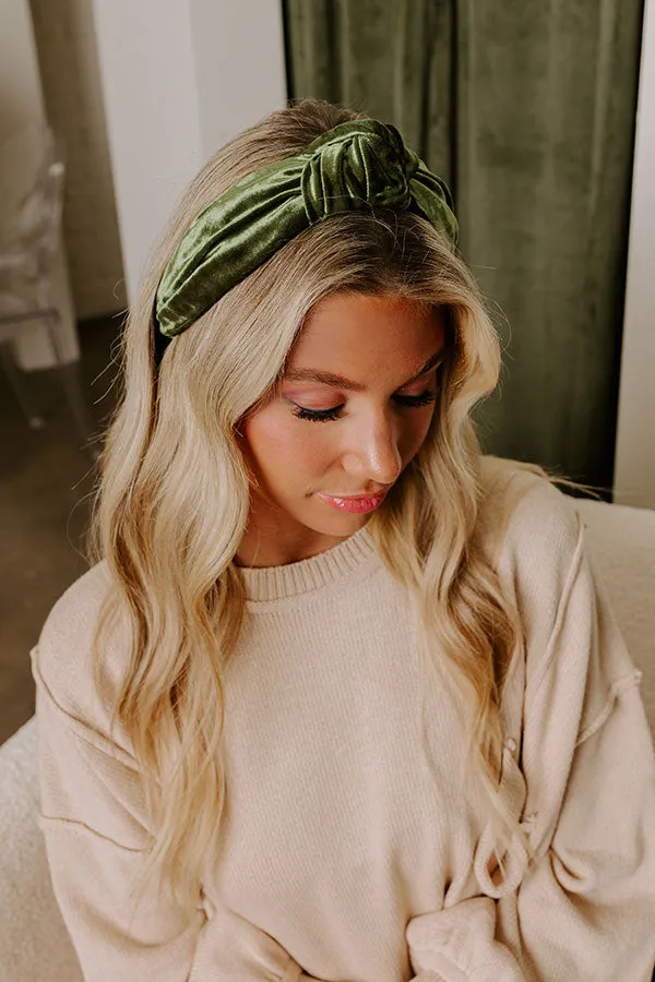 Luxe Lifestyle Velvet Headband in Olive sold by Impressions product image thumbnail 2