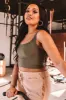 Barre Bombshell Ribbed Crop Top in Olive sold by Impressions