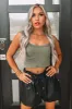 Barre Bombshell Ribbed Crop Top in Olive sold by Impressions