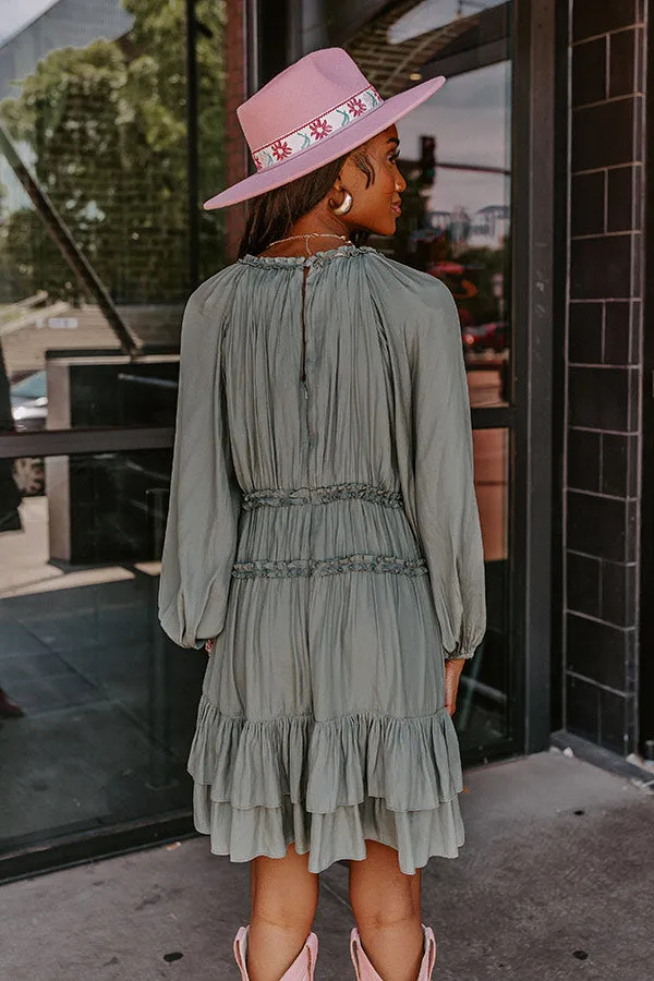 Caught Crushing Ruffle Dress In Pear sold by Impressions product image thumbnail 4