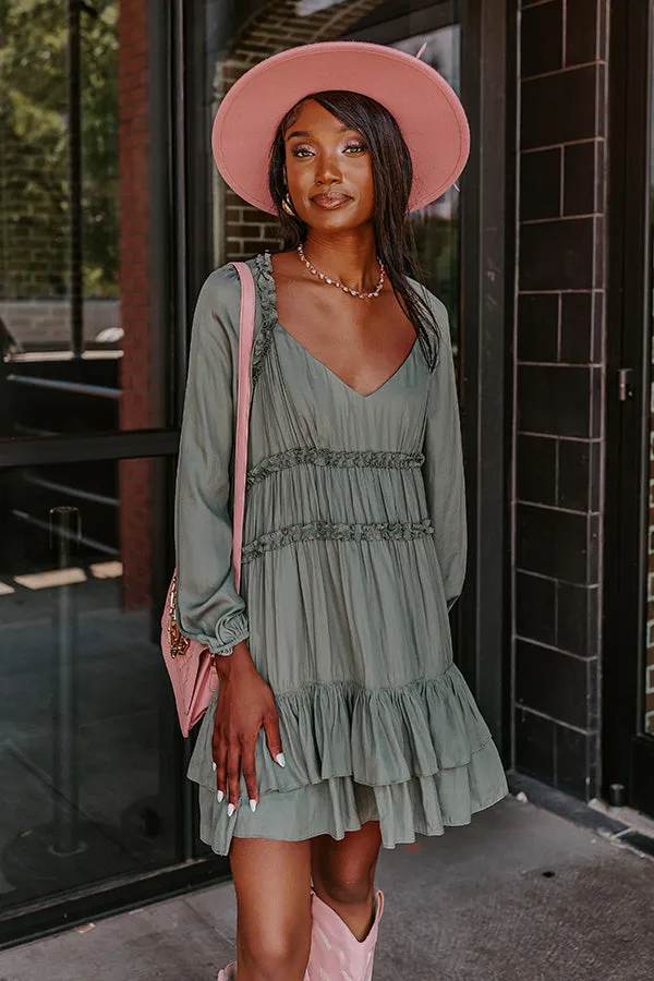 Caught Crushing Ruffle Dress In Pear sold by Impressions product image thumbnail 2