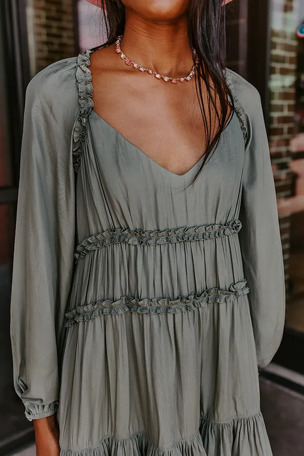 Caught Crushing Ruffle Dress In Pear sold by Impressions product image thumbnail 3