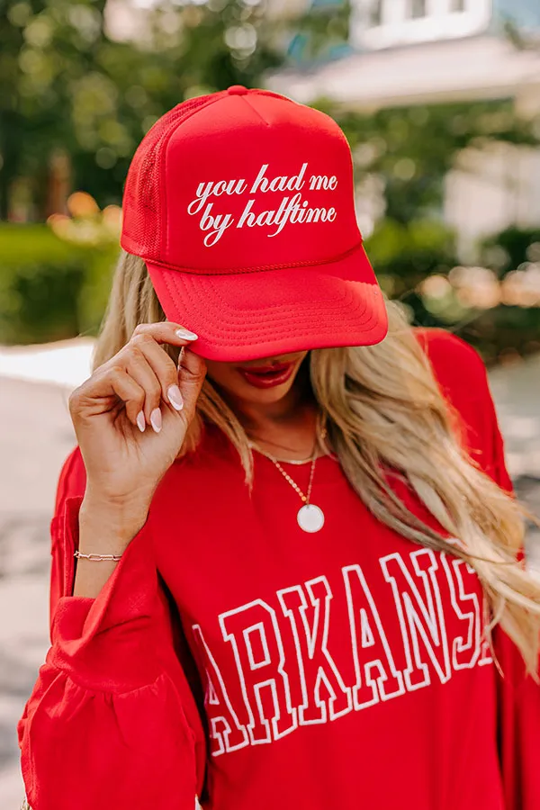 You Had Me By Halftime Trucker Hat in Red sold by Impressions